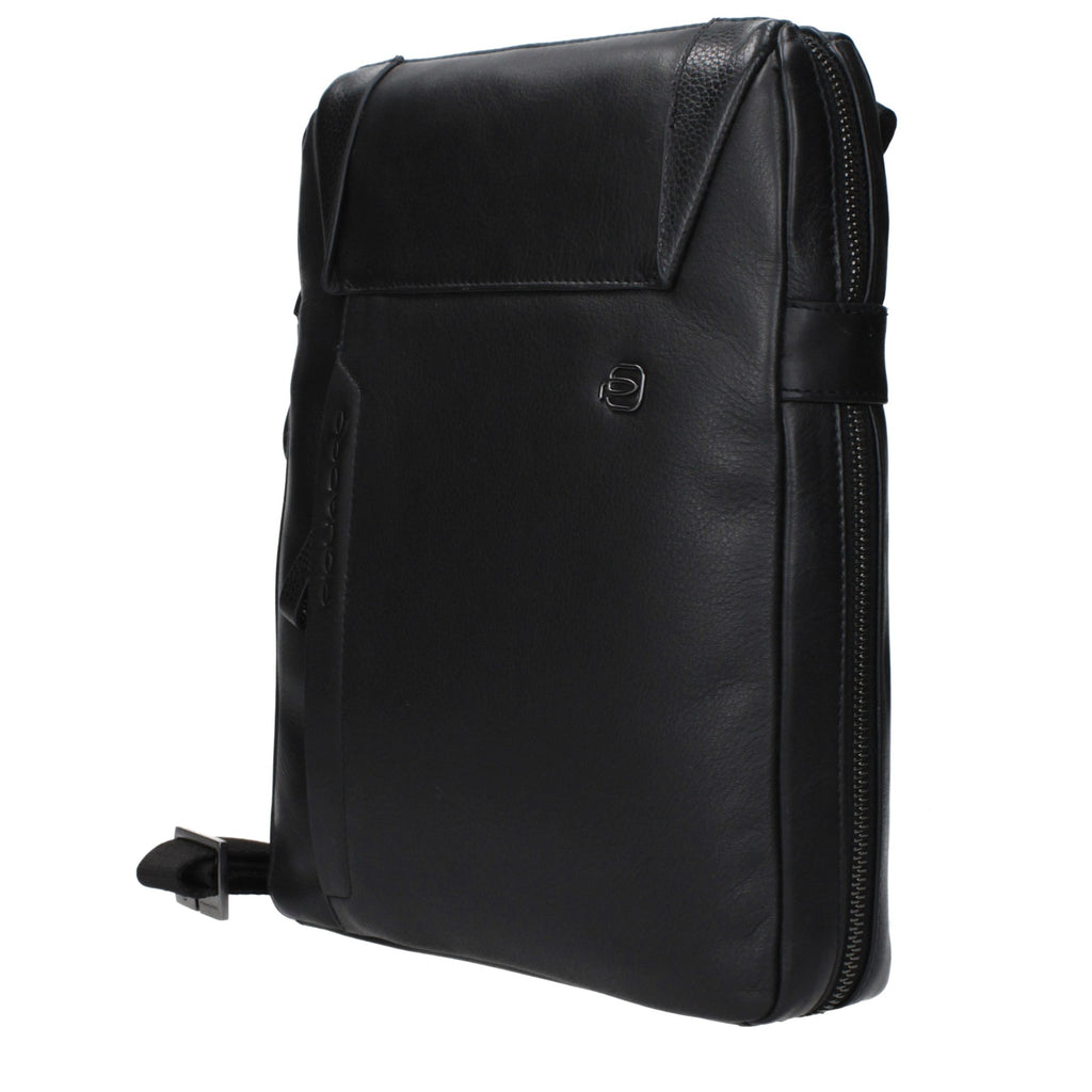 Piquadro Black Leather Crossbody Bag