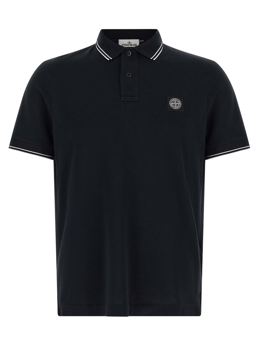 Stone Island Blue Cotton Polo Shirt