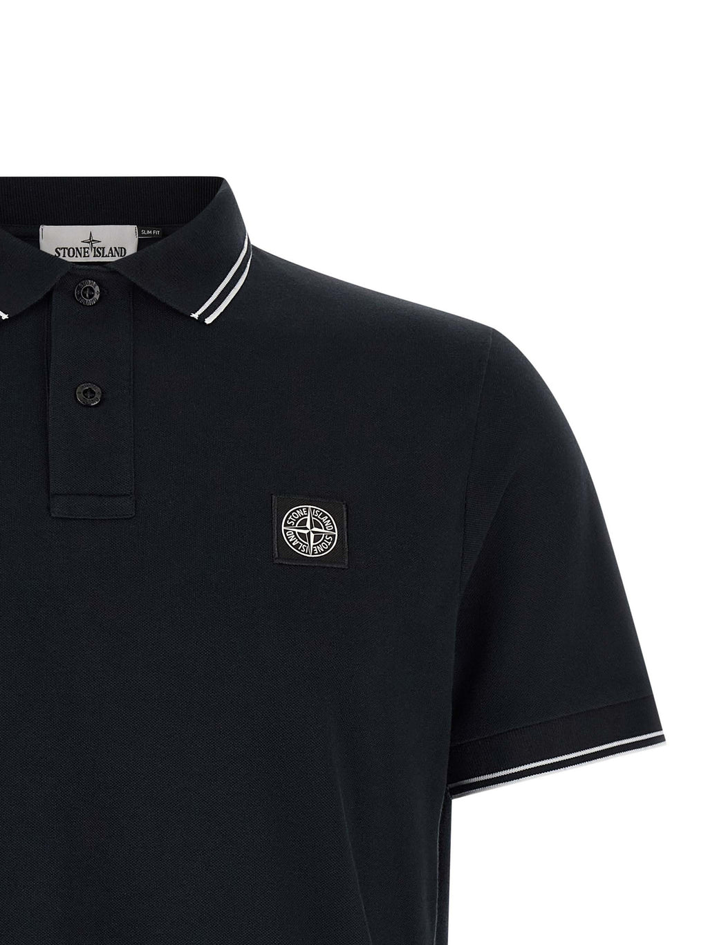 Stone Island Blue Cotton Polo Shirt