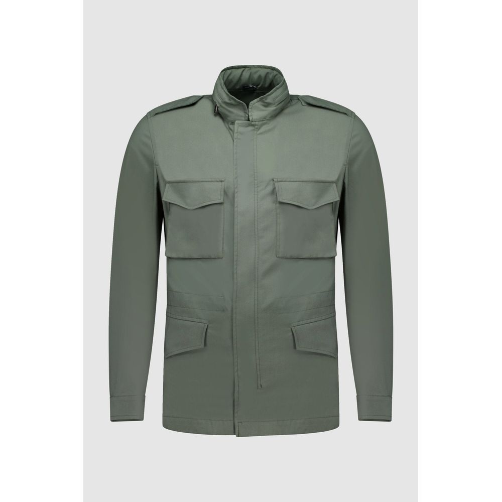 Autore Bicolor Cotton Full-Length Jacket