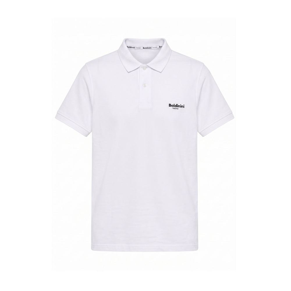 Baldinini Trend White Cotton Men Polo