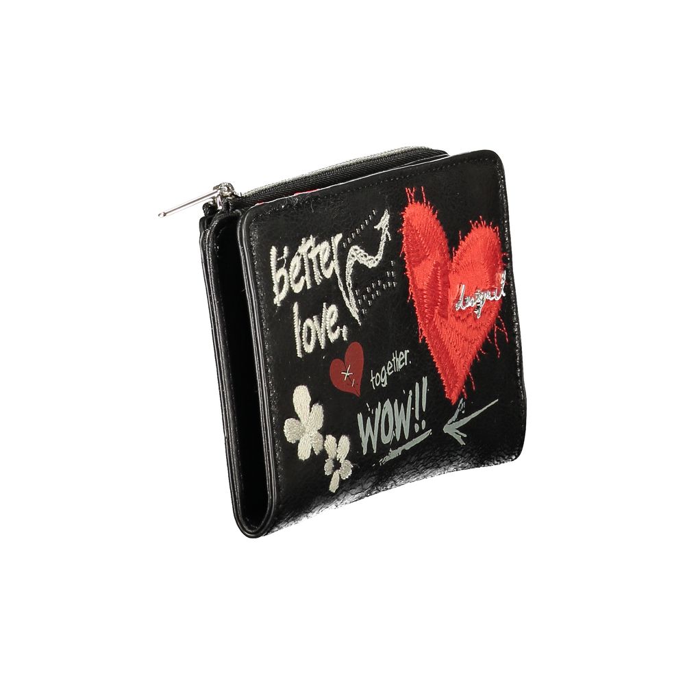 Desigual Black Polyurethane Womens Wallet