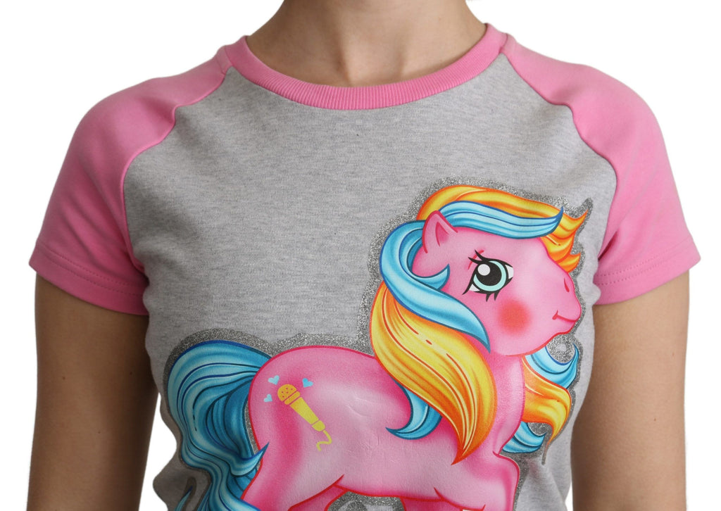 Moschino Gray and pink Cotton T-shirt My Little Pony Top