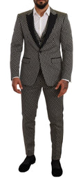 Dolce & Gabbana Dark Gray Check 3 Piece Set MARTINI Suit