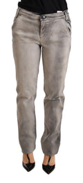 Ermanno Scervino Gray Washed Low Waist Skinny Trouser Cotton Jeans