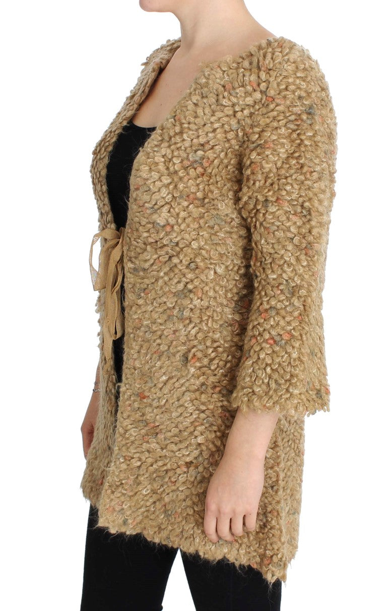 PINK MEMORIES Beige Wool Blend Cape Sweater