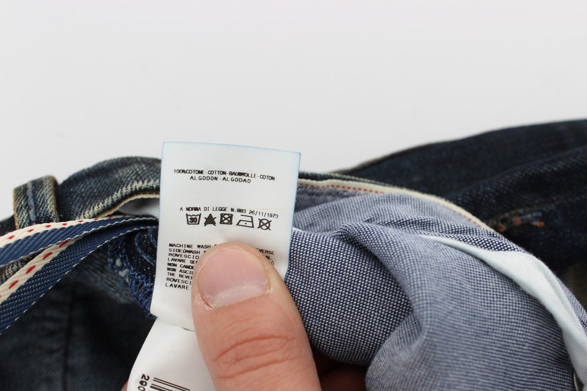 Acht Blue Wash Cotton Regular Straight Fit Jeans