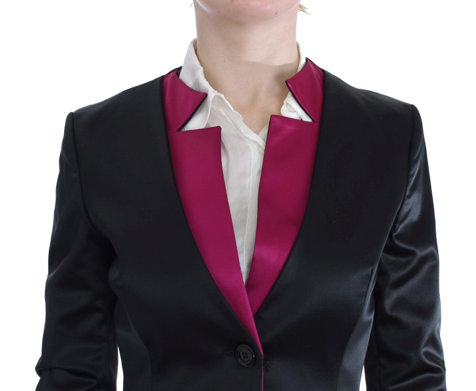 Exte Black Pink Two Piece Suit Skirt & Blazer