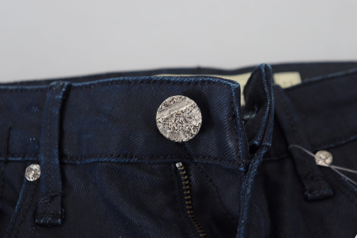 Acht Blue Cotton Skinny Low Waist Women Casual Denim Jeans