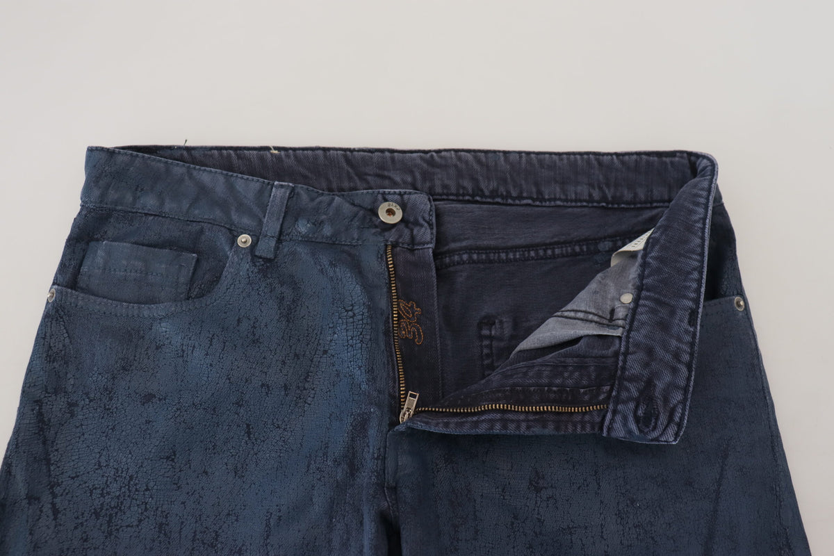 Exte Blue Cotton Tapered Slim Fit Men Casual Denim Jeans