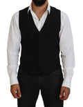 Dolce & Gabbana Dark Gray Virgin Wool Waistcoat Formal Vest