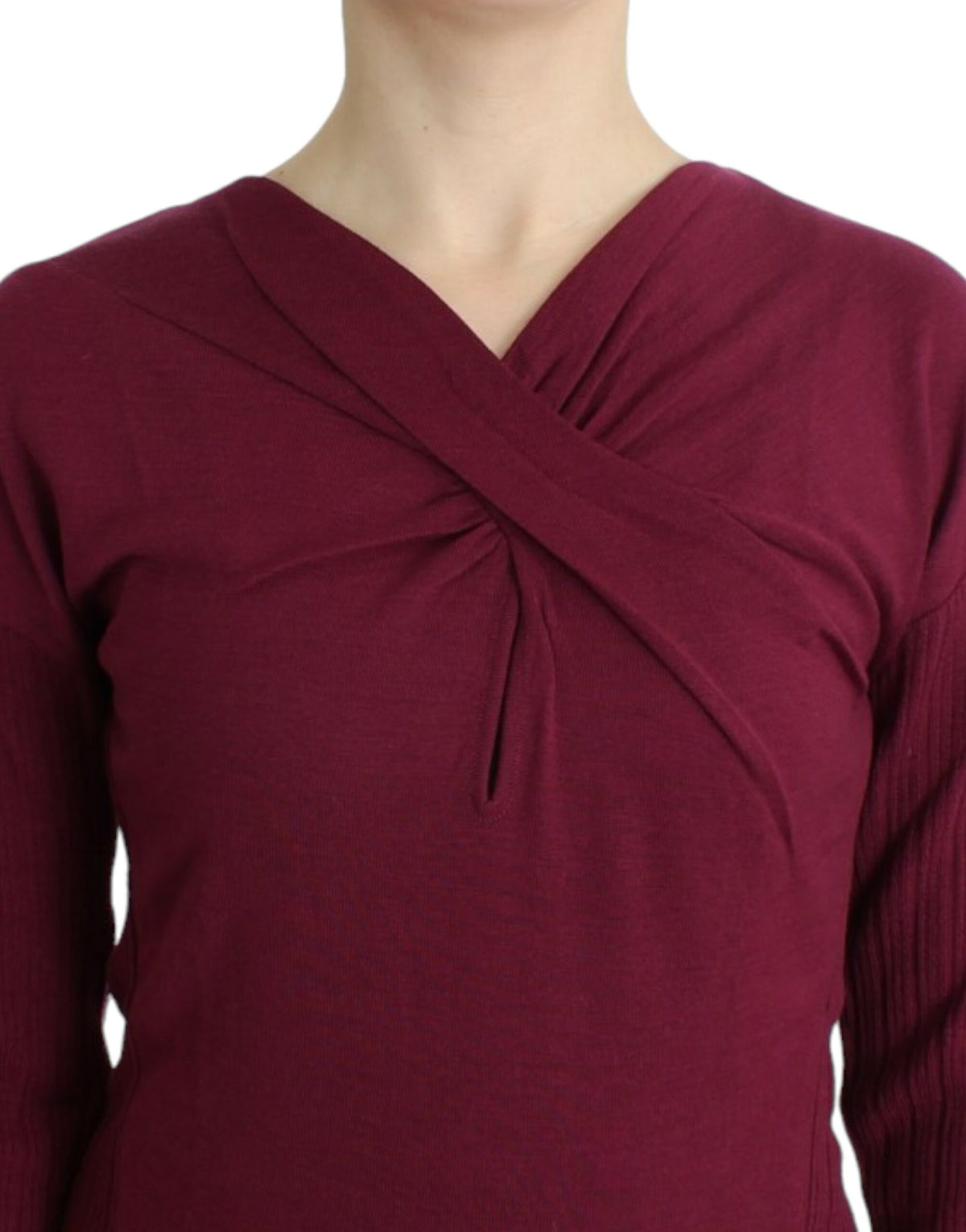 Cavalli Purple knitted wool sweater