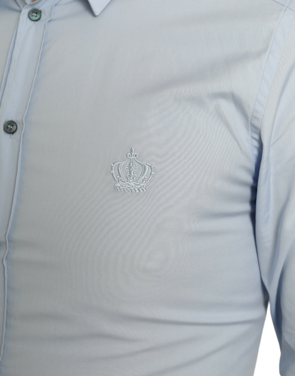 Dolce & Gabbana Sky Blue Cotton Men Formal GOLD Dress Shirt