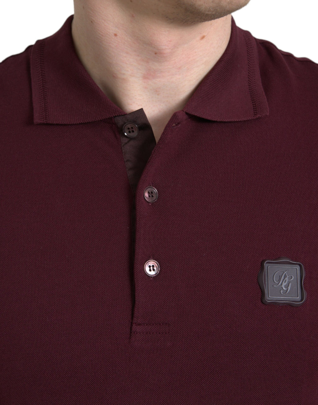 Dolce & Gabbana Maroon Collared Short Sleeves Polo T-shirt