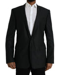 Dolce & Gabbana Dark Gray Wool Notch SingleBreasted Coat Blazer