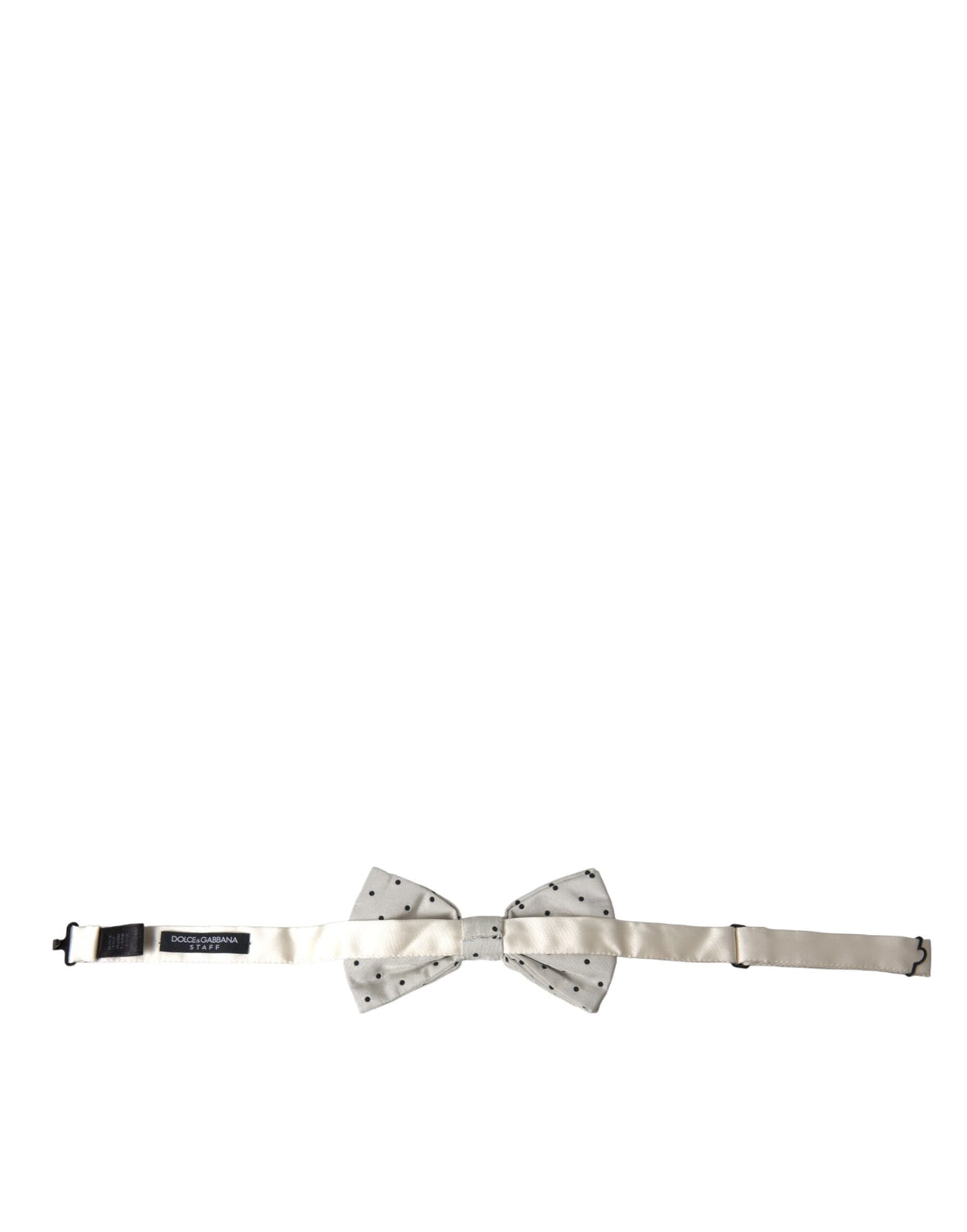 Dolce & Gabbana Gray Black Polka Dot Polyester Bow Tie Men
