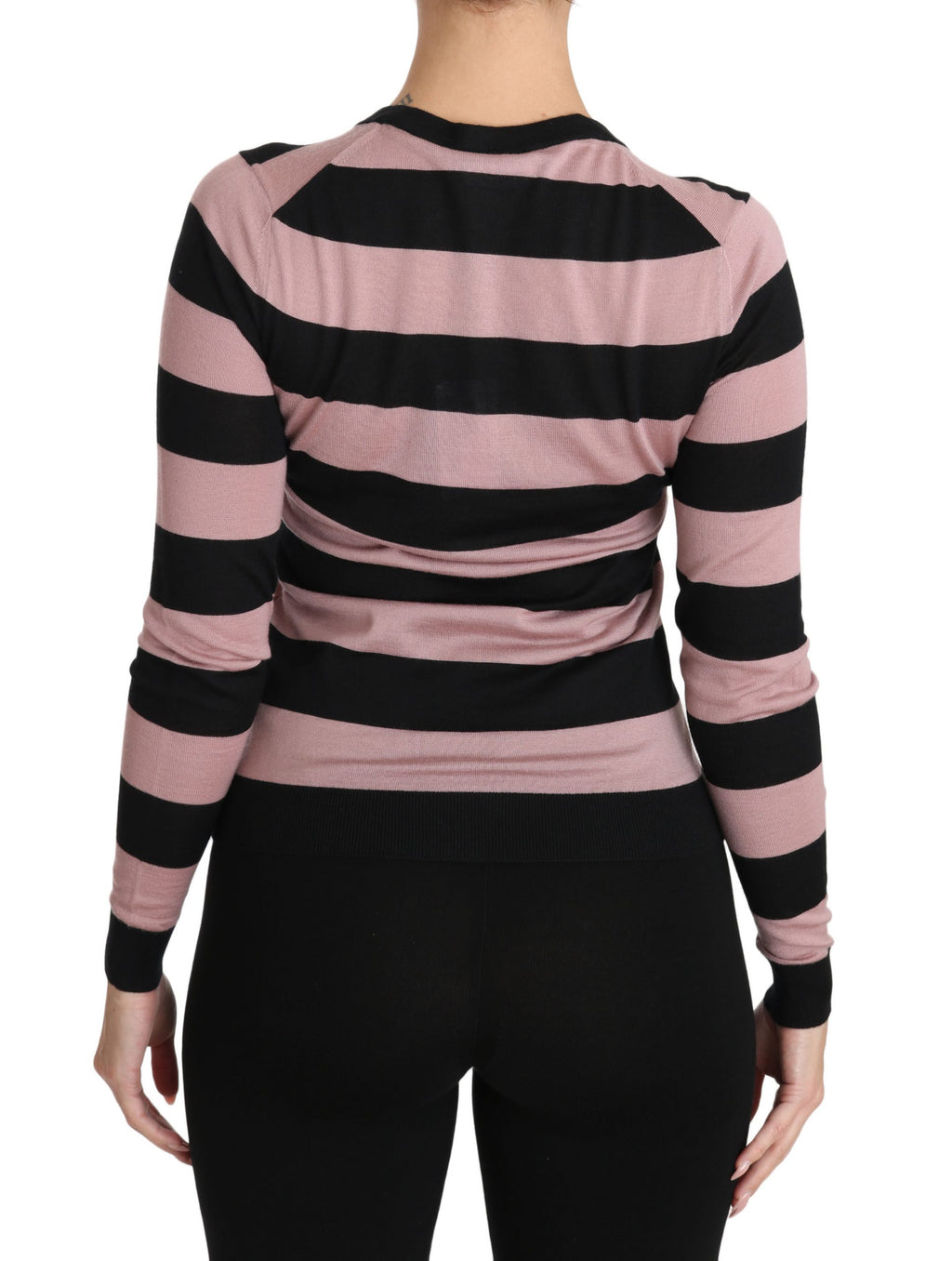 Dolce & Gabbana Pink Floral Cashmere Cardigan Sweater