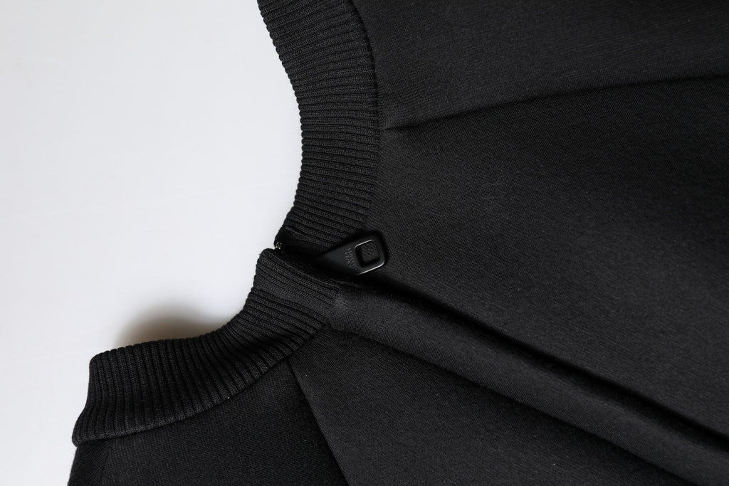 Dolce & Gabbana Black Cotton Long Sleeves A-line Mini Dress