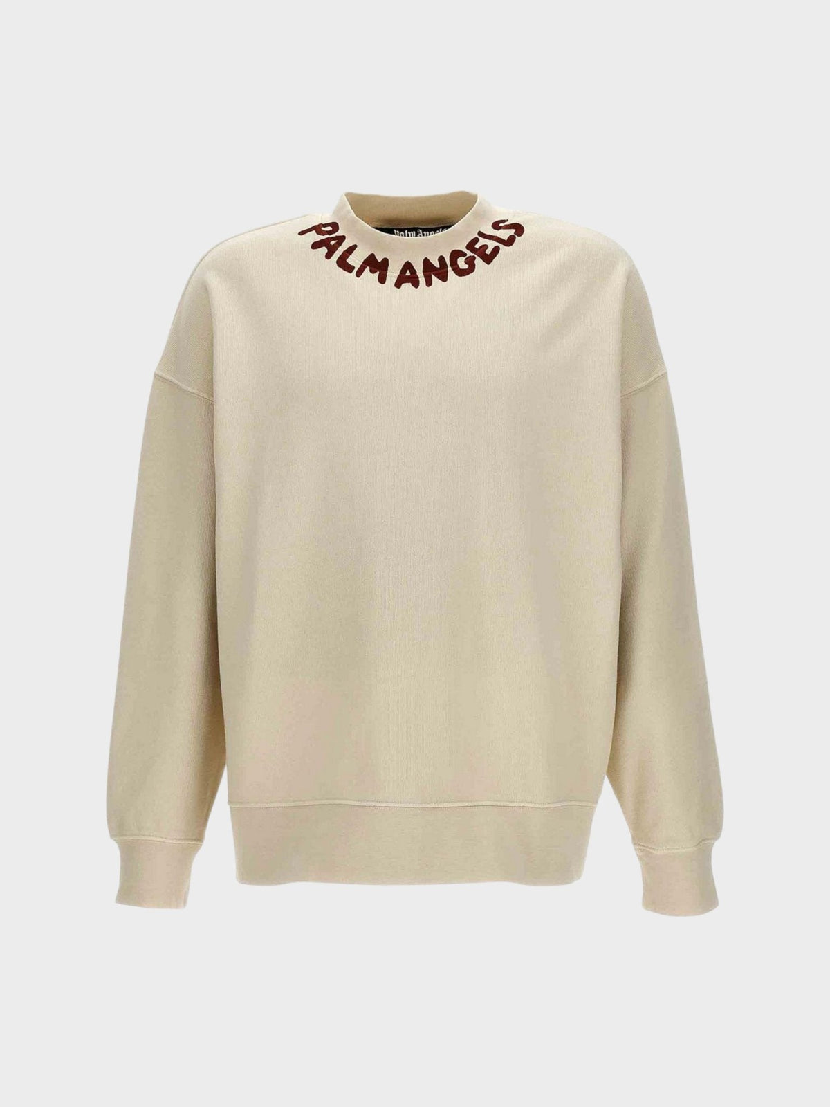 Palm Angels Seasonal Logo Crewneck White Red