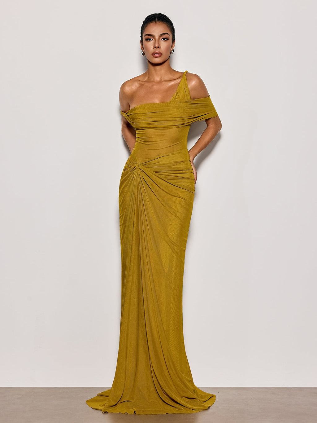 Urixa One Shoulder Ruched Maxi Dress