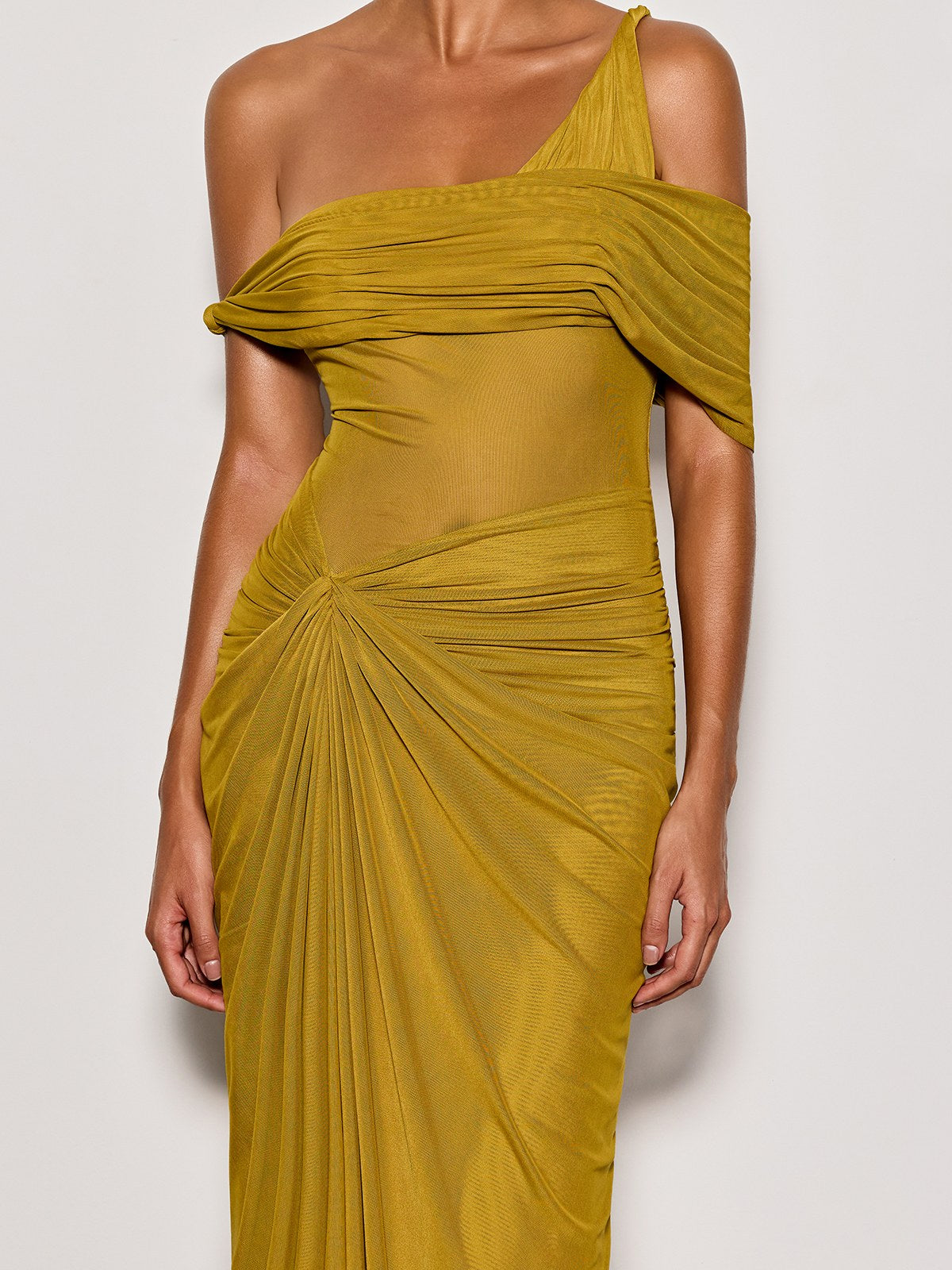 Urixa One Shoulder Ruched Maxi Dress